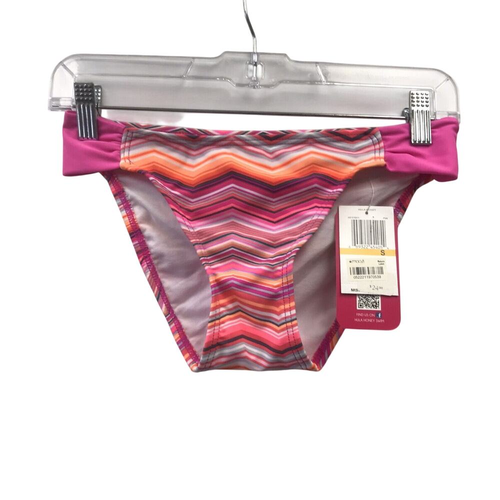 Hula Honey Bikini Womens Small Swim Suit Bottom Pink White Orange Purple